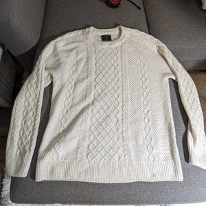 Abercrombie & Fitch Cream Cable-Knit Sweater (M)
